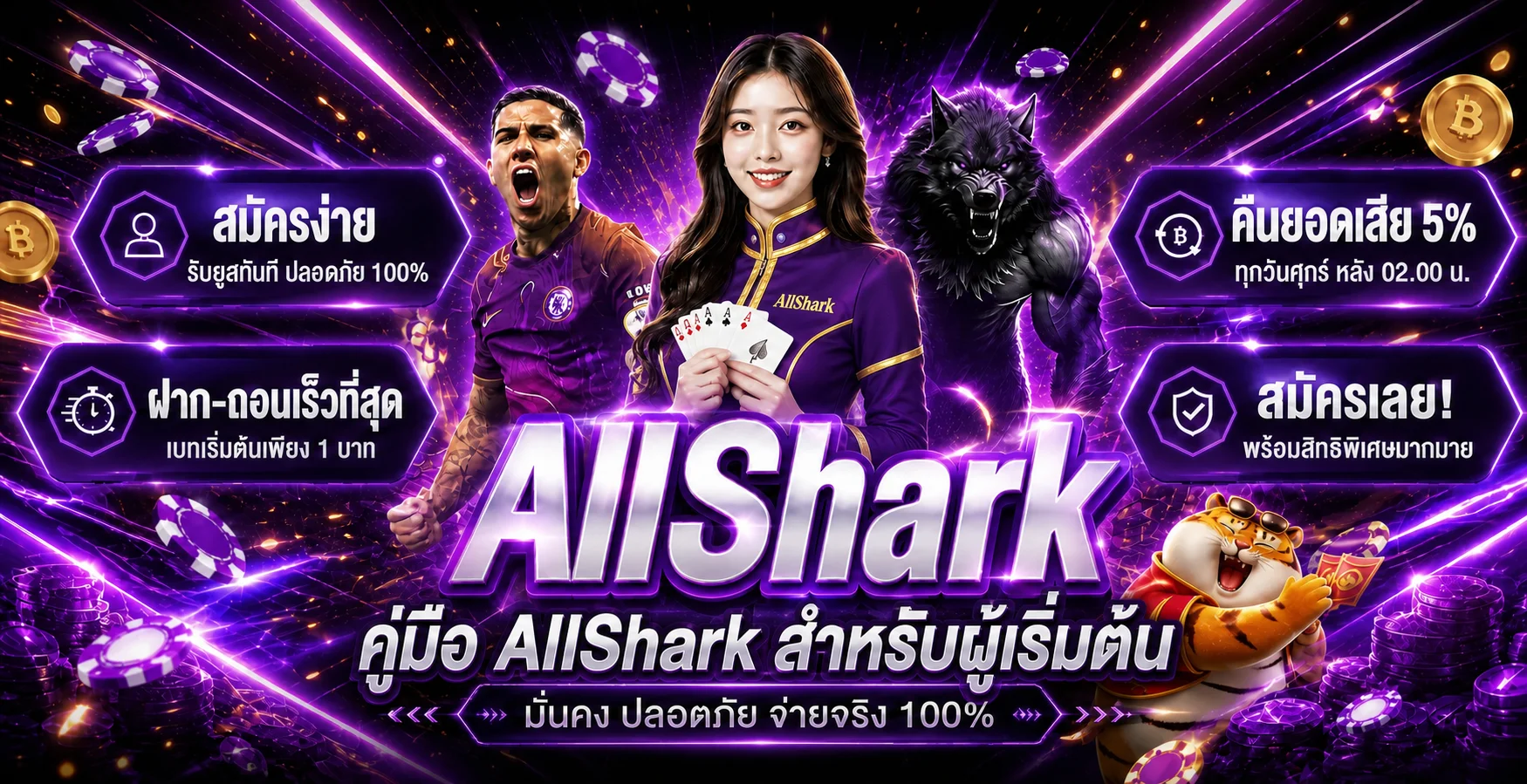 AllShark คู่มือเริ่มต้น ทางเข้า สมัคร ฝากถอน